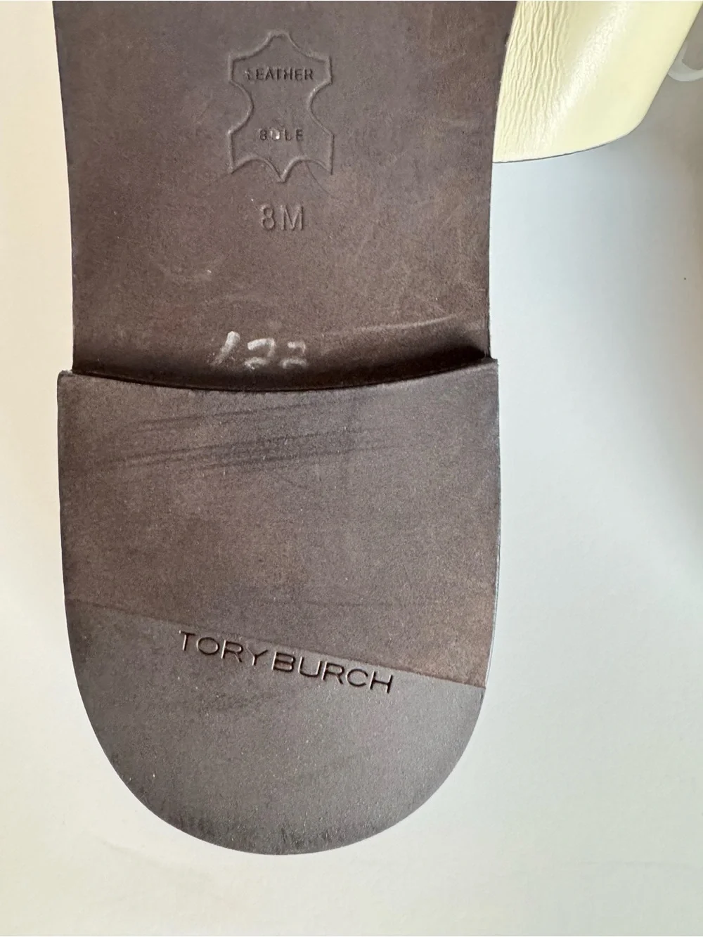 Tory Burch Cream and Metallic Chain Slide Sandals Never used, only stored!